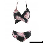 OMKAGI Women Sexy Halter Push Up Bikini Sets Floral Tankini 2PCS Bathing Suits Black B075HJJJGS